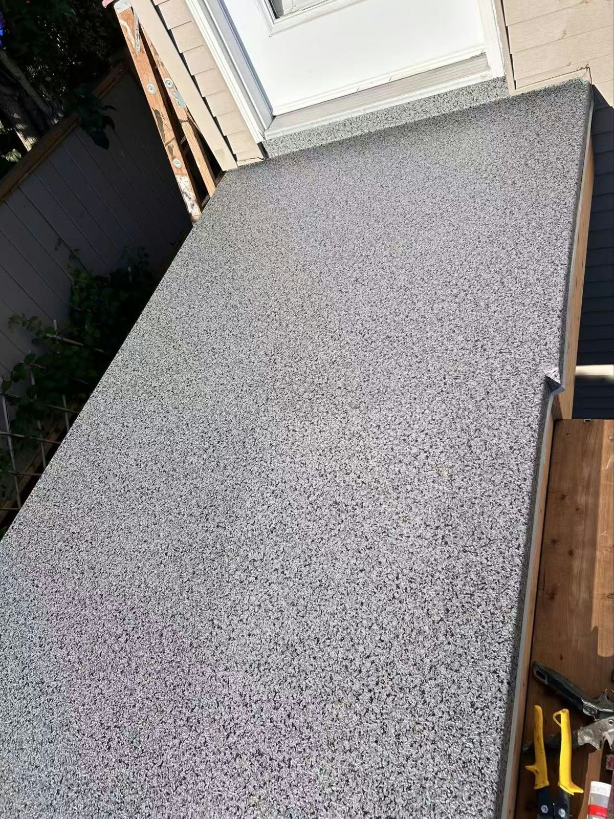Vinyl ledge with flashing